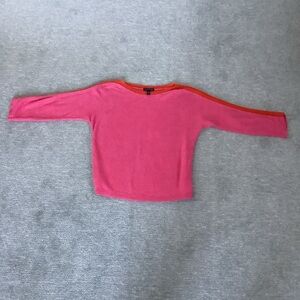 Eileen Fisher Pink and Orange Boat Neck Organic Linen Sweater Sz. XS